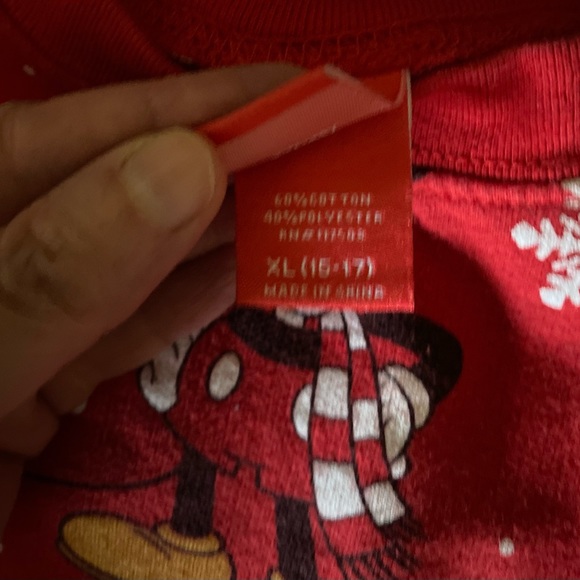 Mickey Mouse SET Unisex Juniors Printed Snowflake Holiday Sweatshirt & Stocking - Picture 7 of 8